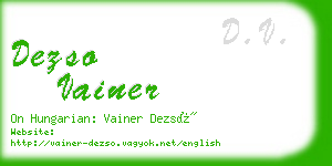 dezso vainer business card